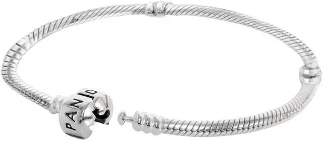 Alt view image 4 of 9 - Genuine PANDORA Sterling Silver 9.1 Bead Clasp Charm Bracelet 590702HV-23"