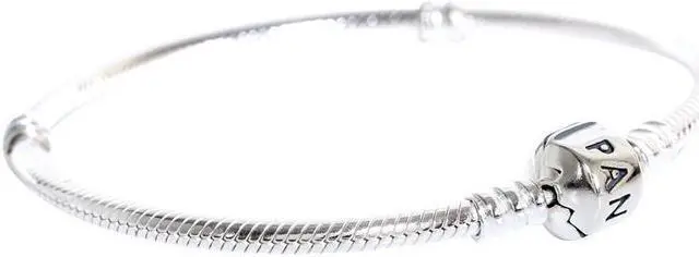 Alt view image 6 of 9 - Genuine PANDORA Sterling Silver 9.1 Bead Clasp Charm Bracelet 590702HV-23"