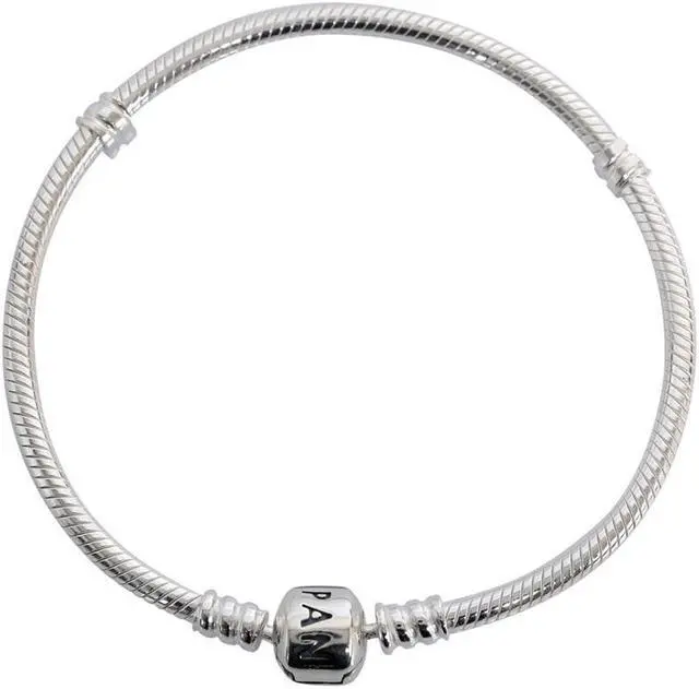 Alt view image 5 of 9 - Genuine PANDORA Sterling Silver 9.1 Bead Clasp Charm Bracelet 590702HV-23"