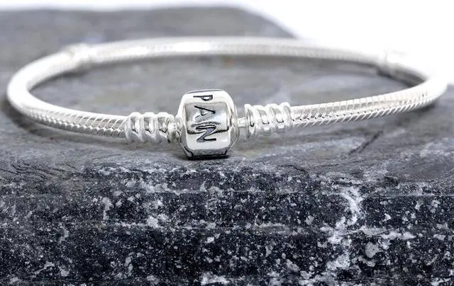 Alt view image 7 of 9 - Genuine PANDORA Sterling Silver 9.1 Bead Clasp Charm Bracelet 590702HV-23"