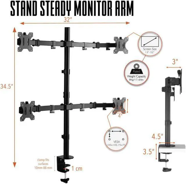 Alt view image 6 of 14 - Stand Steady Quad Monitor Arm