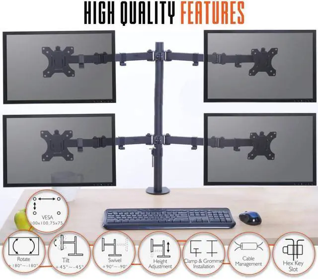 Alt view image 3 of 14 - Stand Steady Quad Monitor Arm