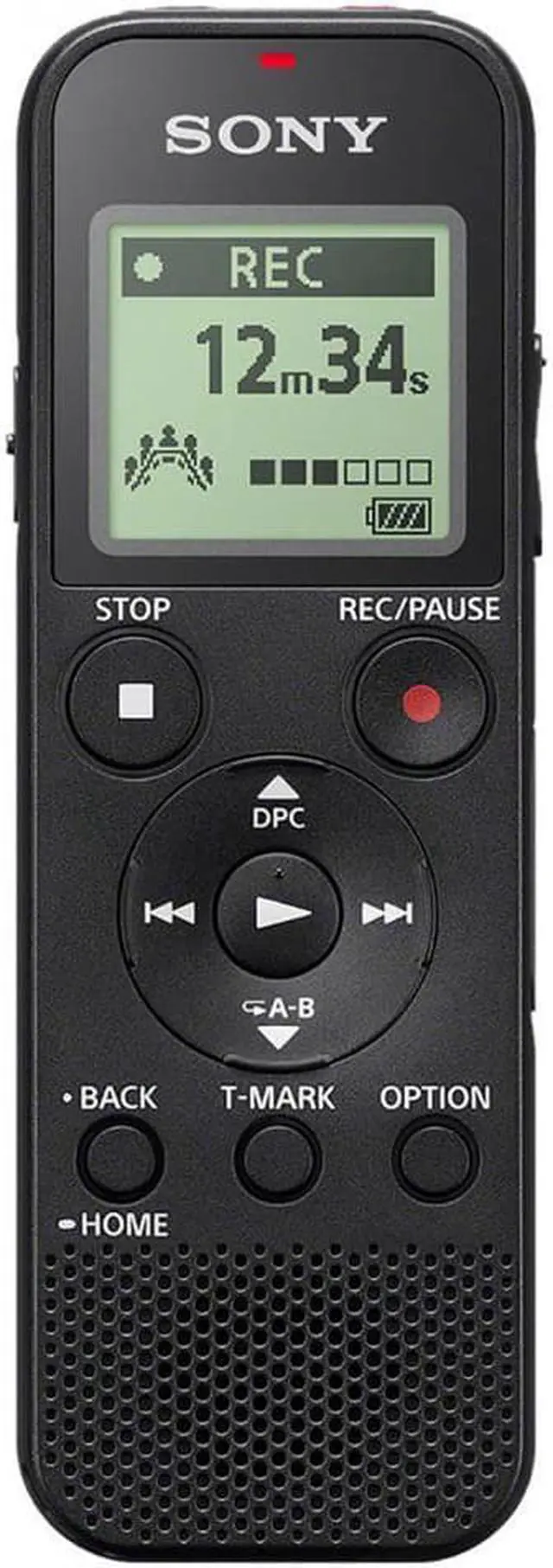 Alt view image 4 of 20 - Sony ICD-PX370 4GB Mono MP3 Digital Voice Recorder with Built-in USB - Black