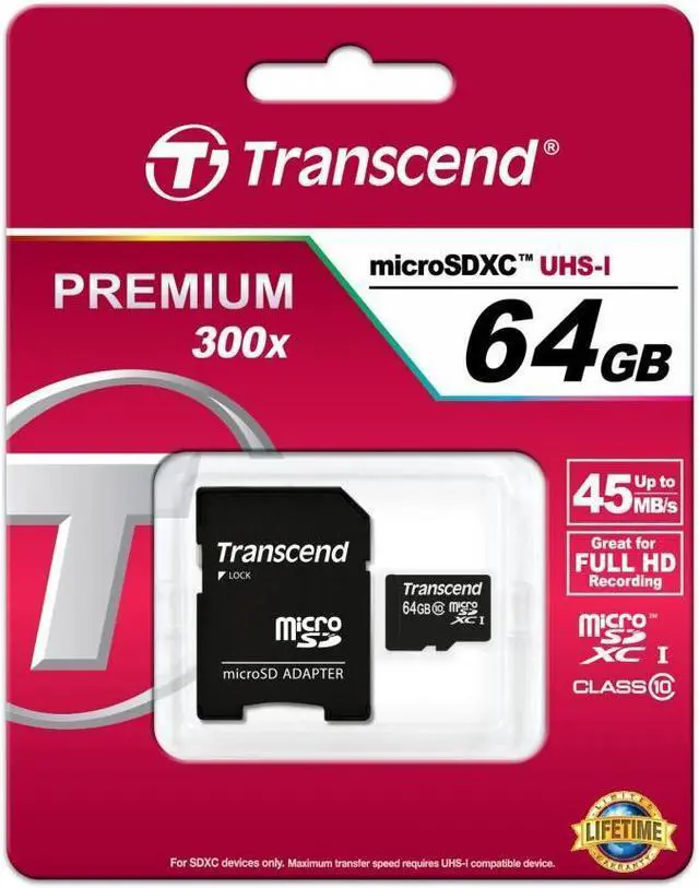 Alt view image 5 of 10 - 64GB microSDXC Class 10 w/ adapter
