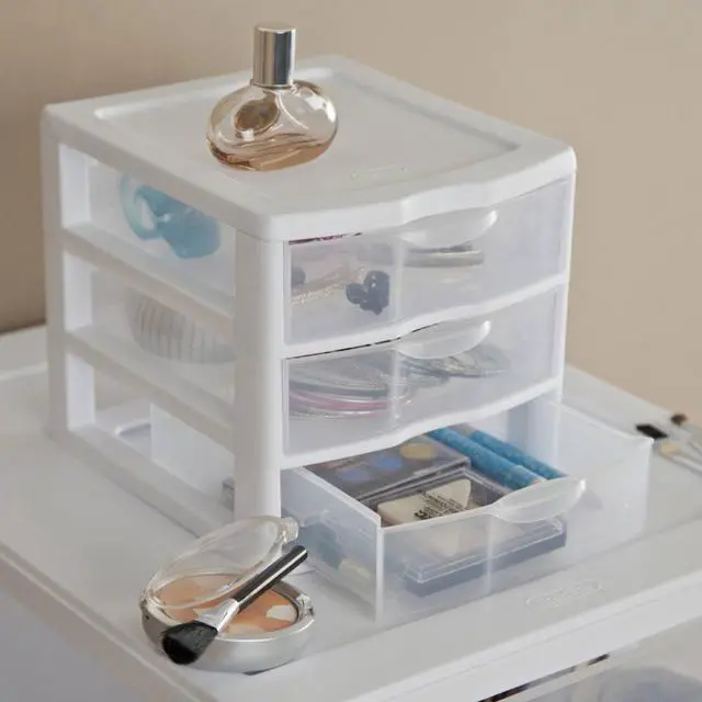 Alt view image 6 of 11 - Sterilite Mini Unit 3Drawr Clr 2194-2040