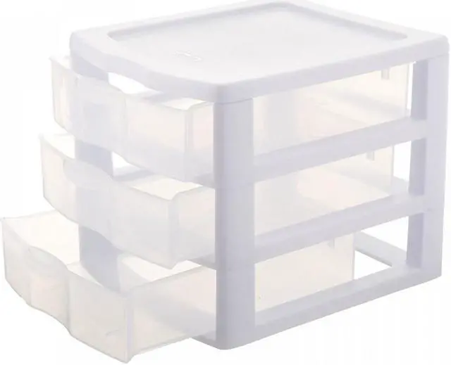 Alt view image 3 of 11 - Sterilite Mini Unit 3Drawr Clr 2194-2040