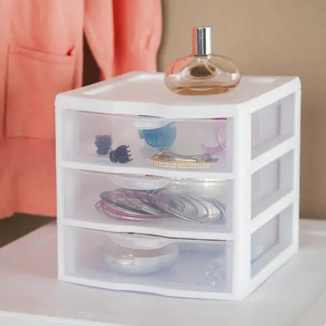 Alt view image 5 of 11 - Sterilite Mini Unit 3Drawr Clr 2194-2040