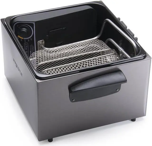 Alt view image 3 of 10 - PRESTO Dual Basket Deep Fryer, Black Stainless Steel (05489)