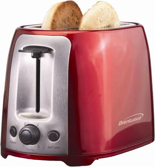 Alt view image 3 of 9 - Brentwood TS-292R Red and Stainless Steel 2 Slice Cool Touch Toaster