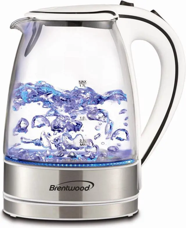 Alt view image 2 of 4 - Brentwood Appliances KT-1900W 1.7-Liter Cordless Tempered-Glass Electric Kettle (White)