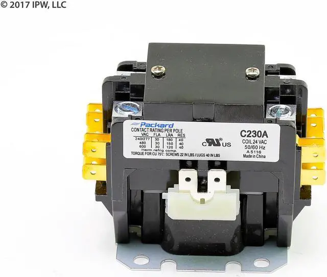 Alt view image 7 of 9 - AIR CONDITIONER C230A 2 POLE 30A 24V CONTACTOR