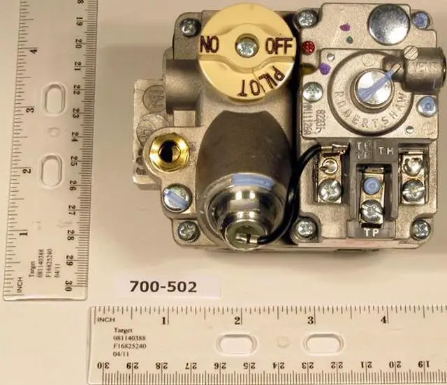 Alt view image 2 of 3 - ROBERTSHAW 700-502 Gas Valve, Natural Gas, Standing Pilot, 750 mV, 3.5 in wc