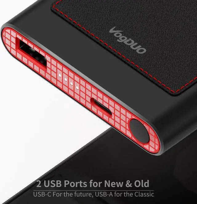 Alt view image 6 of 7 - VogDUO Power Go, 10000mAh Power Bank, USB-C, Ultra-Compact, Fast charging, External Battery for iPhone 14, 13, 12, 11 Pro Max Xs X 8 Samsung S10 Note 10 Pixel 4XL 3XL, iPad Pro 2019 and More, Black