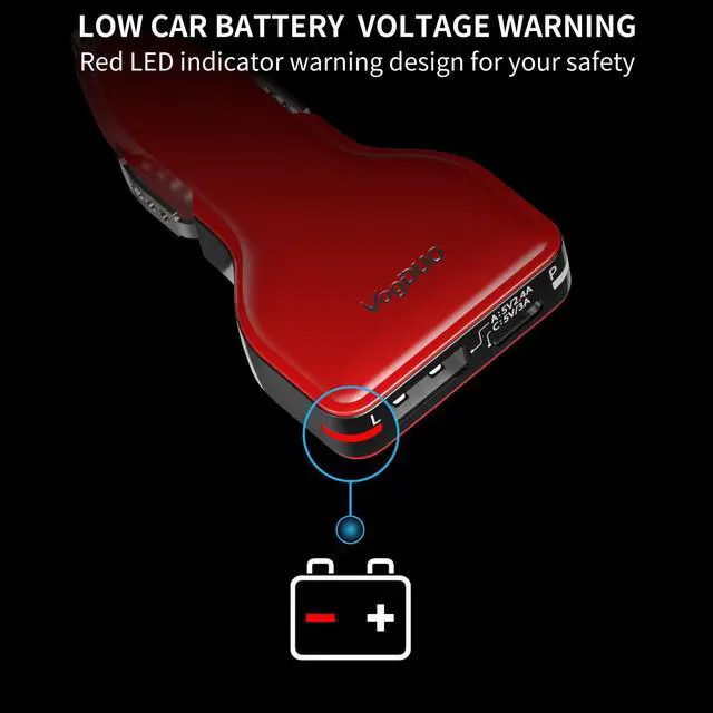 Alt view image 7 of 7 - VogDUO Deluxe Charger Kit, 10000mAh Power Delivery Power Bank, 57W PD Car Charger, USB-C to USB-C cables, Premium zipper case, compatible with iPhone series, Samsung Galaxy, iPad, MacbBook, Rose Gold