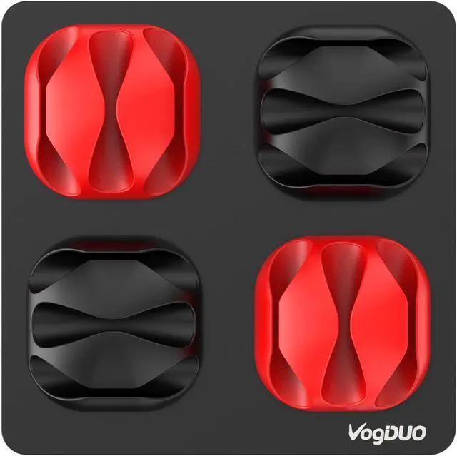 Alt view image 6 of 6 - VogDUO Cable Management, Matt black aluminum alloy pad, 4 silicone cable-managements, washable PU pad, compatible with smart-phone cable, Alexa, Google Nest mini, HomePod, iMac, car charging cable.