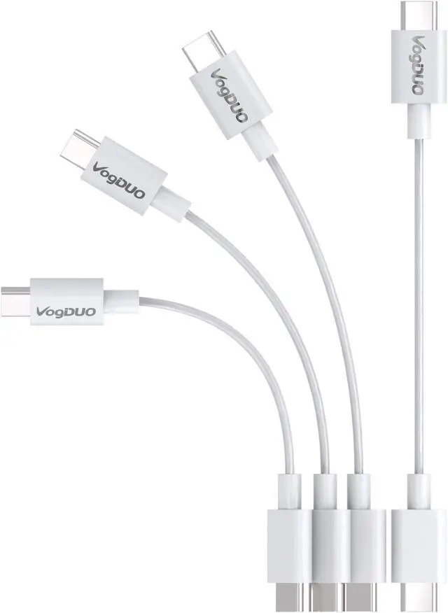 Main image of VOGDUO USB-C to USB-C short cable- 4 inches, travel friendly and pocket friendly, compatible with Samsung Galaxy, Google Pixel, and laptops with USB-C port.