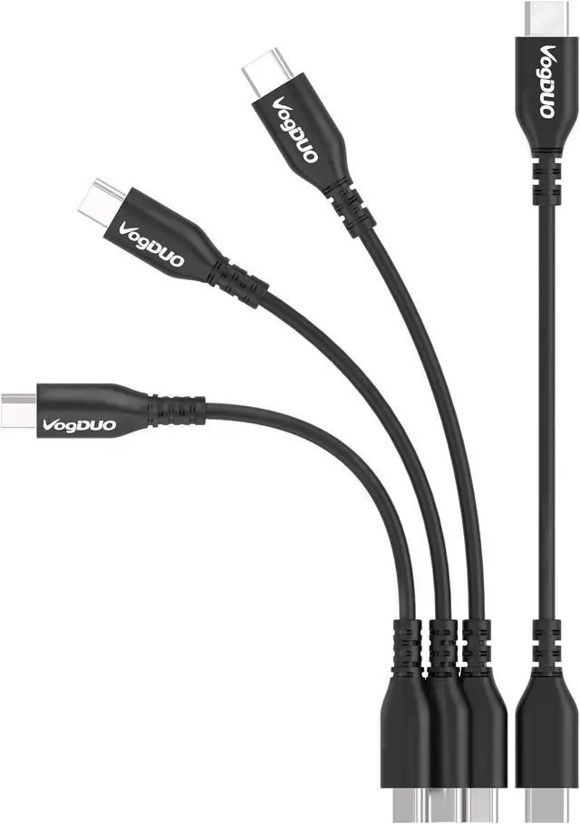 Main image of VOGDUO USB-C to USB-C short cable- 4 inches, 4 packs, travel friendly and pocket friendly, compatible with Samsung Galaxy, Google Pixel, and laptops with USB-C port.