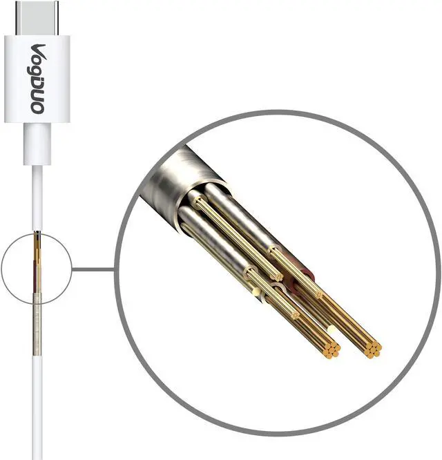 Main image of VOGDUO USB-C to USB-C short cable- 4 inches, travel friendly and pocket friendly, compatible with Samsung Galaxy, Google Pixel, and laptops with USB-C port.