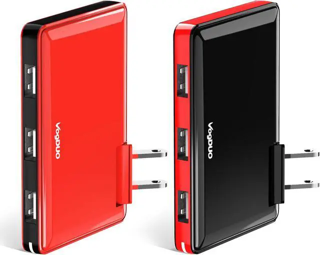 Main image of VogDUO Double Pack- 3 Ports USB Quick Charge Wall Charger(5V/6A; 30W)-Portable with Swivel Plug - for iPhone iPad, Samsung Galaxy Note, Nexus, Blackberry, Bluetooth Speaker Headset & Power Bank