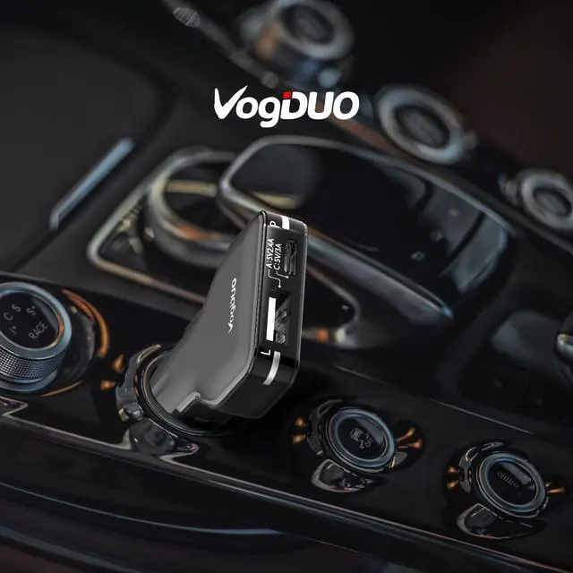 Alt view image 4 of 4 - VogDUO 27W Type-C & Type-A Car Charger, ultra-slim, travel-friendly, compatible with iPhone 12/ 12 Pro/ 12 Pro Max, iPad, Apple Watch, and more- Black
