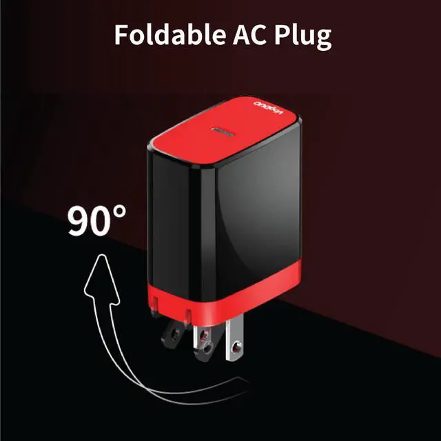 Alt view image 5 of 5 - VogDUO, 18W PD USB-C Wall Charger Kit with USB-C to USB-C cable, foldable plug, small size, compatible with iPad Air/ Pro, Microsoft Surface, Samsung Galaxy phones, HomePod mini, MacBook