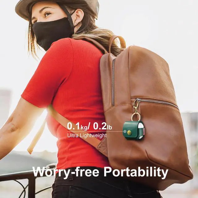 Alt view image 4 of 5 - VogDUO- Italian Genuine Leather Case for AirPods Pro, portable carry case, Lightning port slot design, premium metal hook for the bag, keychain or jeans, YKK button applied- Emerald