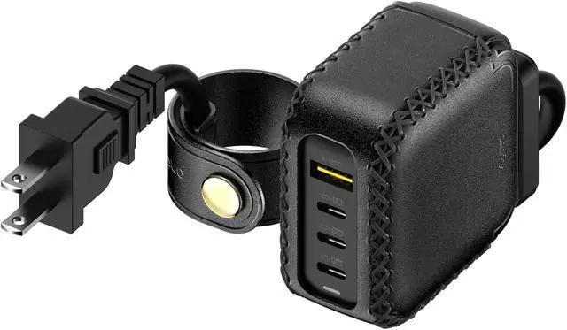 Main image of VogDUO 100W USB C GaN Charger, 4 USB Charging Station, Multi-port Laptop Power Adapter, 5ft extension cable, Compatible with MacBook Pro/Air, iPad Mini/Pro, iPhone 13/13 Pro Max, Black