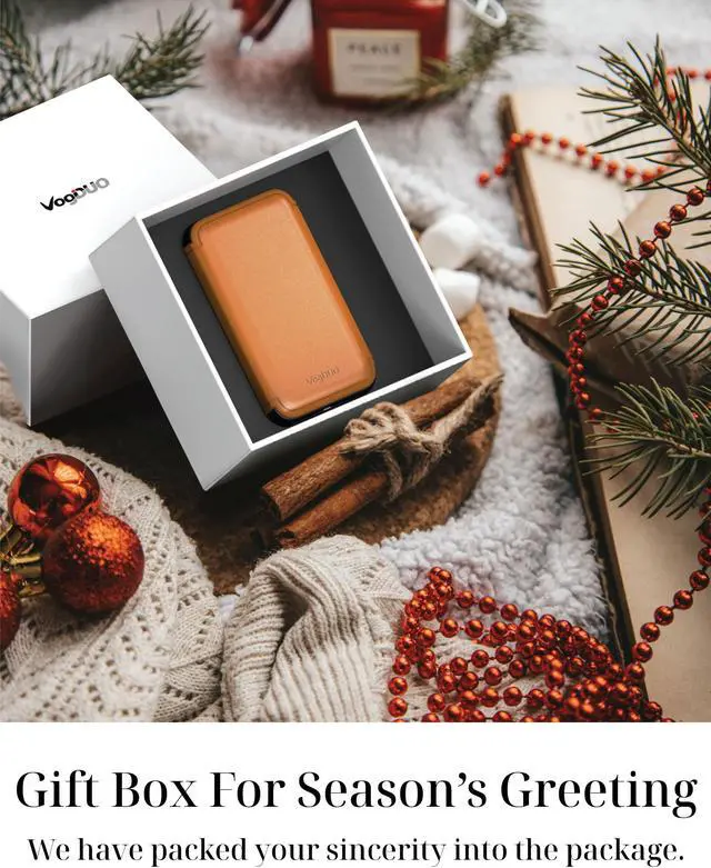 Alt view image 5 of 7 - VogDUO 65W USB C Wall Charger- Ultra-thin 2 Port Foldable Plug USB-C cable included GaN PD Fast Power Adapter with Leather for MacBook Pro, iPad Apple Watch, iPhone 14, 13, 12 (Tan Brown)