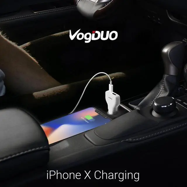 Alt view image 3 of 6 - VogDUO Charger Go, Dual Port, USB Type-C 30W Car Charger, ultra-compact size, compatible with iPhone, iPad, Apple Watch, and more- White