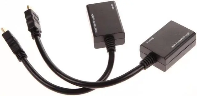Alt view image 4 of 6 - 2PCS/Set HDMI Over RJ45 CAT5e CAT6 Cable LAN Ethernet Balun Extender Repeater 1080p 3D 30M