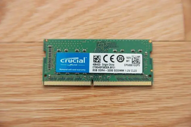 Alt view image 5 of 6 - Crucial 8GB 260-Pin DDR4 SO-DIMM DDR4 3200 (PC4 25600) Laptop Memory Model CT8G4SFS832A