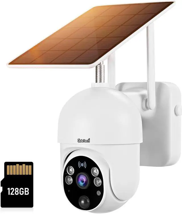 Alt view image 2 of 14 - Surveillance Cameras Outdoor Wireless WiFi Solar Battery Powered, JideTech Pan/Tilt Video Security Camera for Home Security