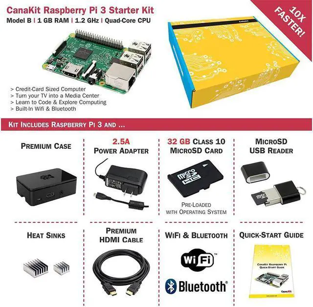Alt view image 6 of 6 - CanaKit Raspberry Pi 3 Complete Starter Kit - 32 GB Edition