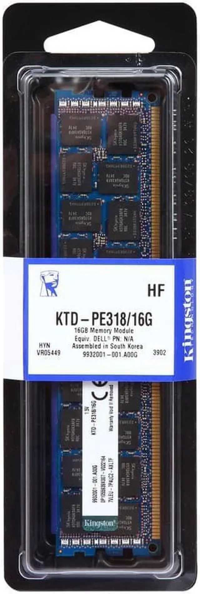 Alt view image 2 of 2 - Kingston 16GB 240-Pin DDR3 SDRAM ECC Registered DDR3 1866 (PC3 14900) System Specific Memory Model KTD-PE318/16G