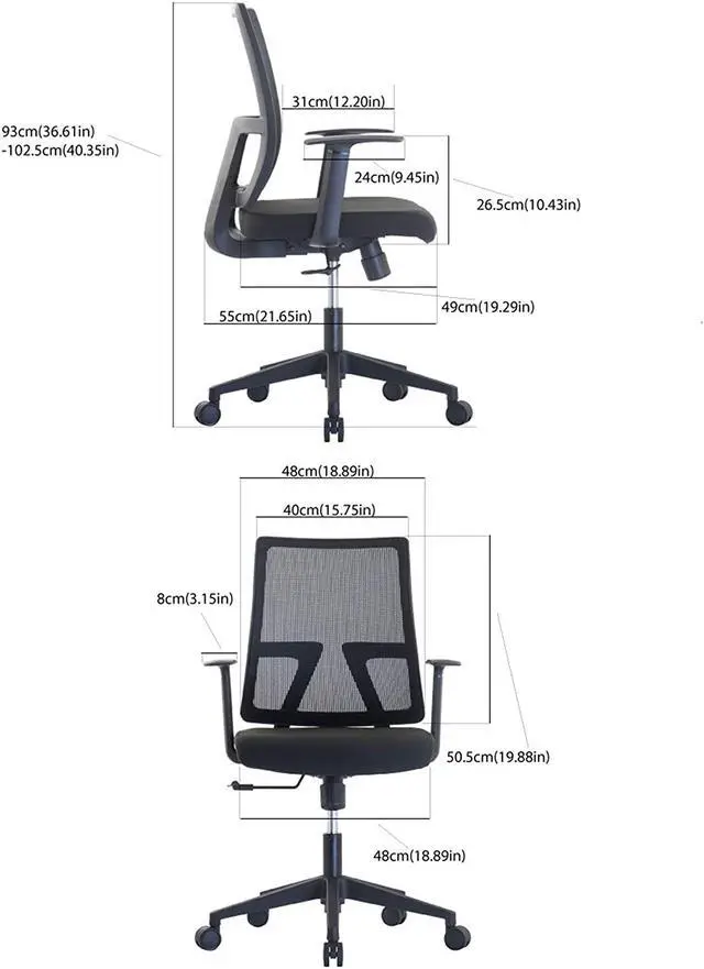 Alt view image 9 of 11 - MotionGrey Series A- Executive Ergonomic Desk Office Chair with Mesh Back/Black