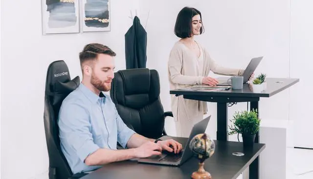 Alt view image 7 of 7 - MotionGrey - German Electric Dual Motor, Height Adjustable Standing Desk, Ergonomic Stand Up Desk, Adjustable Computer Sit Stand Desk Stand - Great for Office & Home Use(Tabletop not Included) (Black)