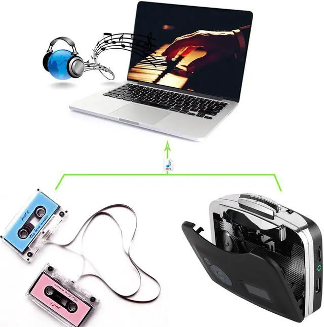 Alt view image 3 of 7 - Ezcap 230 USB Cassette Tape Player Converter Portable Cassette Player Walkman Convert to MP3 into USB Flash Drive Adapter Music Player No Need Driver& PC