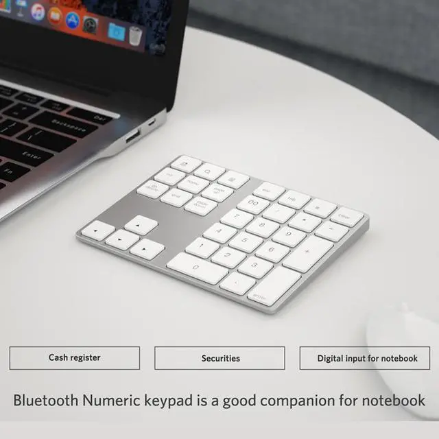 Alt view image 4 of 7 - Mini Numeric Keyboard Wireless Bluetooth Keypad 34keys Calculator Keyboard Rechargeable Keypads for Windows/ iOS/Android For PC Macbook Number Pad Mini