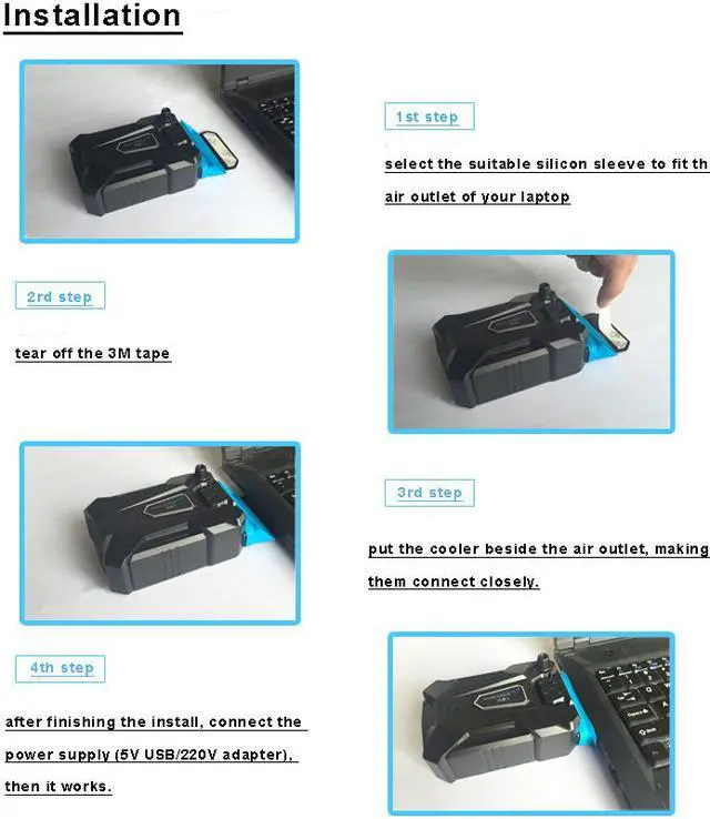 Alt view image 7 of 7 - Portable Laptop Cooling Fan Notebook Radiator Vacuum Cooler Mute Air Extracting Fast Dropdown CPU Temperature Cooling Pad External USB Laptop Cooling