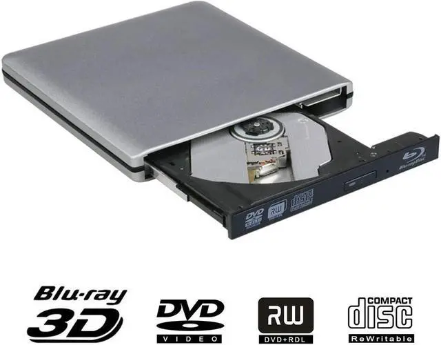 Alt view image 3 of 7 - CENULIN Blu-ray Burner USB3.0 External Optical Drive DVD Player Aluminum Blu Ray Writer Reader 3D 6x Slim BD CD DVD Player for Laptop Desktop Windows XP/7/8/10,Mac OS