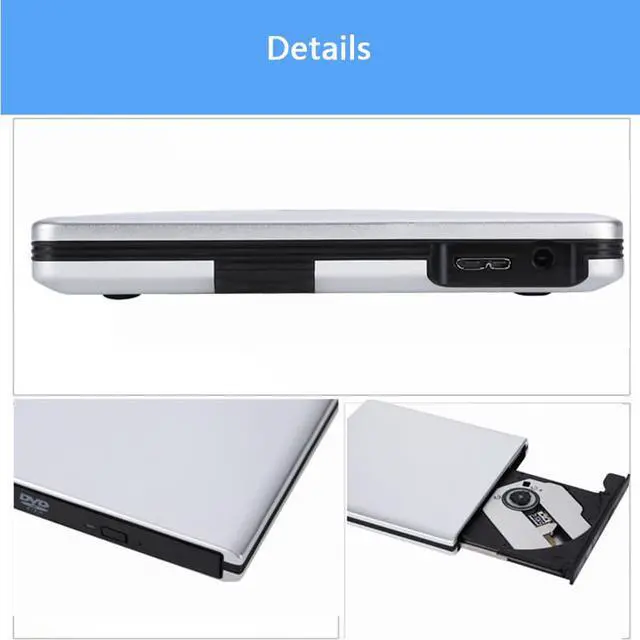 Alt view image 5 of 7 - CENULIN Blu-ray Burner USB3.0 External Optical Drive DVD Player Aluminum Blu Ray Writer Reader 3D 6x Slim BD CD DVD Player for Laptop Desktop Windows XP/7/8/10,Mac OS