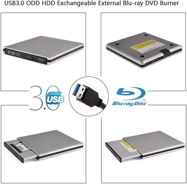 Alt view image 6 of 7 - CENULIN Blu-ray Burner USB3.0 External Optical Drive DVD Player Aluminum Blu Ray Writer Reader 3D 6x Slim BD CD DVD Player for Laptop Desktop Windows XP/7/8/10,Mac OS