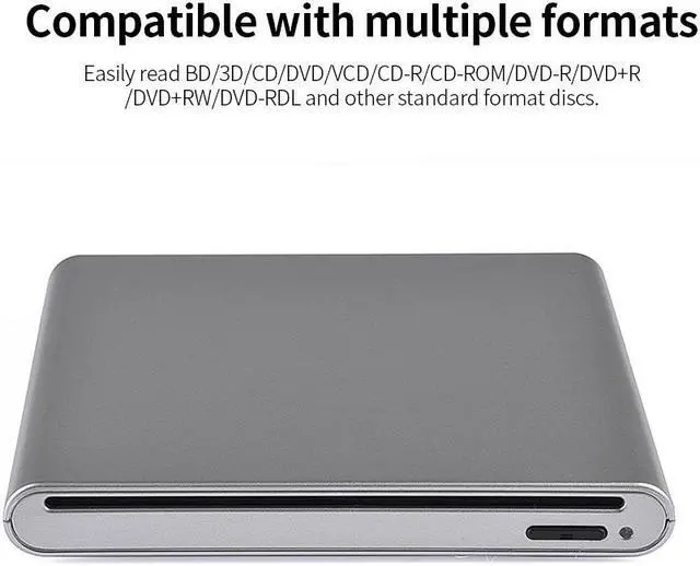 Alt view image 6 of 7 - External 3D Blu-Ray Burner DVD Writer Drive USB 3.0 Blu-ray Drive Player CD DVD Recorder Reader for Windows XP/7/8/10, Mac OS