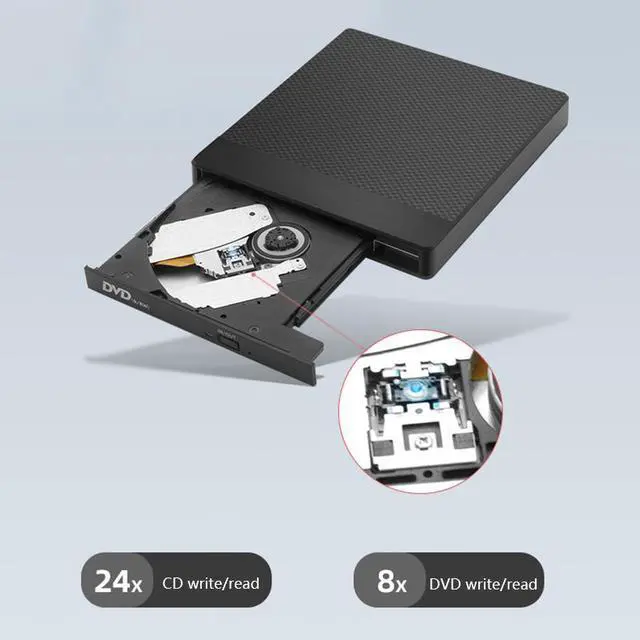 Alt view image 5 of 7 - Portable DVD Drive USB3.0&Type C External Optical Drive DVD Burner CD/DVD Player with Micro USB/USB /SD/FT Slot for PC/Desktop