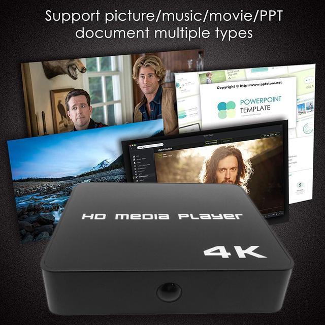 Alt view image 5 of 7 - 4K HDD Media Player Auto Play USB Drive/TF card/External Hard Disk 1080P FULL HD Multimedia Player Support Playback video ,Music,Picture, PPT,with HDMI/AV Out for HDTV/Projector/Monitor