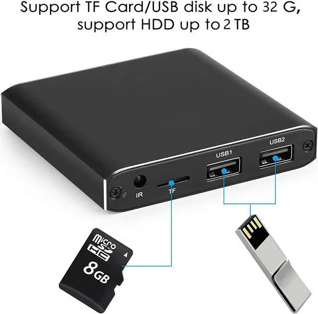 Alt view image 3 of 7 - Mini 4K Advertising Player With TF/AV/HDMI/USB Disk 1080P Full HD Media Player Supports MKV video & Blu-ray movies External HDD Multimedia Player for Splicing Screen/Projector