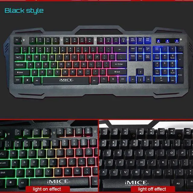 Alt view image 4 of 7 - IMICE Gaming Keyboard Wired USB Gamer Keyboards 104 Keys Computer Keyboard Metal Panel Floating Backlit Keyboard For Desktop/PC