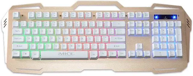 Alt view image 2 of 7 - IMICE Gaming Keyboard Wired USB Gamer Keyboards 104 Keys Computer Keyboard Metal Panel Floating Backlit Keyboard For Desktop/PC(Gold)