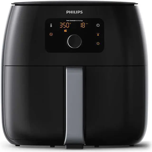 Alt view image 2 of 16 - Philips Avance Collection XXL Digital Twin TurboStar Airfryer Black/Silver - HD9650/96