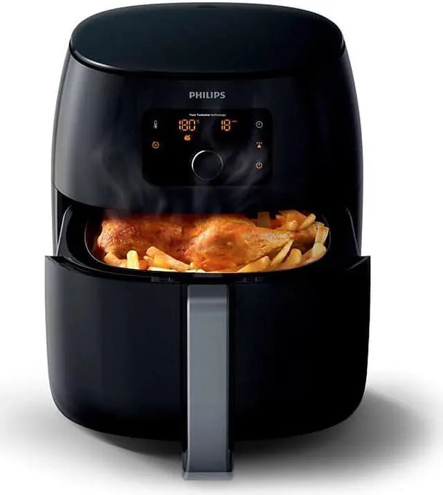 Alt view image 4 of 16 - Philips Avance Collection XXL Digital Twin TurboStar Airfryer Black/Silver - HD9650/96